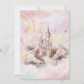 Elegante prinses kroonkasteel regenboog verjaardag kaart (Achterkant)