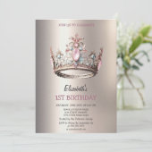 Elegante Prinses Kroonkasteel Verjaardag Kaart (Staand voorkant)