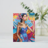 Elegante prinses met vleugels briefkaart (Staand voorkant)