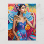 Elegante prinses met vleugels briefkaart (Voorkant)