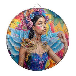 Elegante prinses met vleugels dartbord