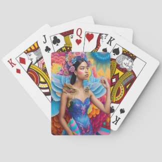Elegante prinses met vleugels pokerkaarten