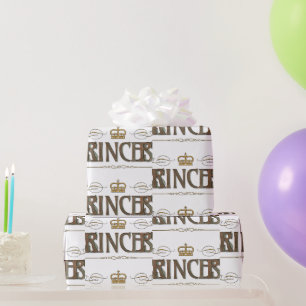 Elegante PRINSES Royalty-vrije belettering, kroon Cadeaupapier