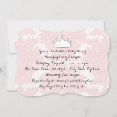 Elegante Prinses Roze Damask Baby Meisje Douche Kaart (Achterkant)