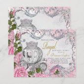 Elegante Prinses Verjaardagsfeest Kaart (Voorkant / Achterkant)