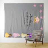 Elegante prinses verjaardagsviering wandkleed (In Situ (horizontaal))