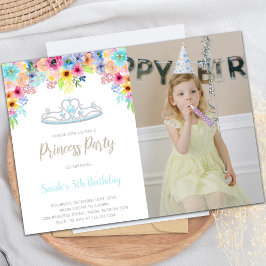 Elegante prinsessenfeestuitnodigingen kaart