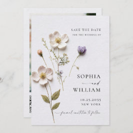 Elegante Print Gedrukte Pastel Boho Bloemen Bruilo Save The Date