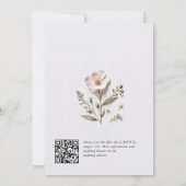 Elegante print geperste pastel Boho bloemen bruilo Kaart (Achterkant)