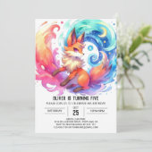 Elegante Printable Fox Verjaardag Kaart (Staand voorkant)