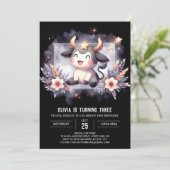 Elegante Printable Koe Verjaardag Kaart (Staand voorkant)