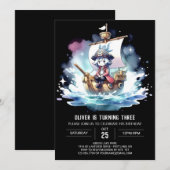 Elegante Printable Pirate Verjaardag Kaart (Voorkant / Achterkant)