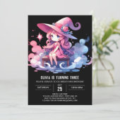 Elegante Printable Wizard Verjaardag Kaart (Staand voorkant)