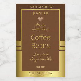 Elegante Product Verpakking Etiketten Bruin en Gou