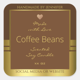 Elegante Product Verpakking Etiketten Bruin en Gou