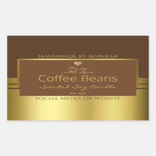 Elegante Product Verpakking Etiketten Bruin en Gou