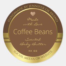 Elegante Product Verpakking Etiketten Bruin en Gou