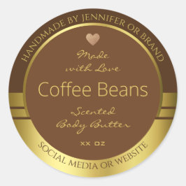 Elegante Product Verpakking Etiketten Bruin en Gou