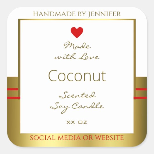 Elegante Product Verpakking Etiketten Wit en Goud (Voorkant)