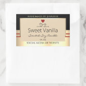 Elegante Product Verpakking Etiketten Zwart Beige  (Tas)