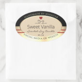 Elegante Product Verpakking Etiketten Zwart Beige  (Tas)