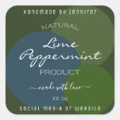 Elegante Product Verpakkingsetiketten Donkergroen Vierkante Sticker (Voorkant)