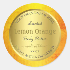 Elegante productverpakkingsetiketten Goud Sinaasap Ronde Sticker