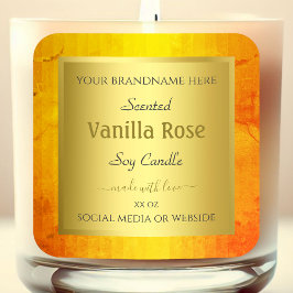 Elegante productverpakkingsetiketten Goud Sinaasap Vierkante Sticker