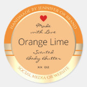 Elegante productverpakkingslabels Sinaasappel en g Ronde Sticker (Voorkant)