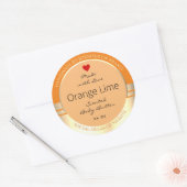 Elegante productverpakkingslabels Sinaasappel en g Ronde Sticker (Envelop)