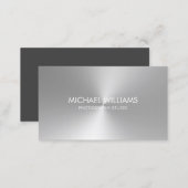 Elegante Profesional Abogado Plata Metal Visitekaartje (Voorkant / Achterkant)