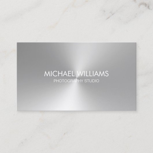 Elegante Profesional Abogado Plata Metal Visitekaartje (Voorkant)