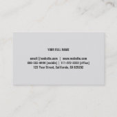 Elegante profesional cerciopelo freelance visitekaartje (Achterkant)