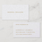 Elegante profesional clásico simple brillos perla visitekaartje (Voorkant / Achterkant)