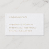 Elegante profesional clásico simple brillos perla visitekaartje (Achterkant)