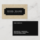 ELEGANTE PROFESIONAL NEGRO GOTAS DORADAS VISITEKAARTJE (Voorkant / Achterkant)