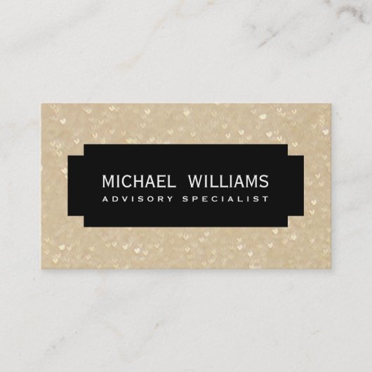 ELEGANTE PROFESIONAL NEGRO GOTAS DORADAS VISITEKAARTJE (Voorkant)