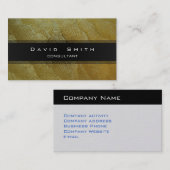 Elegante profesional oro metal negro simple visitekaartje (Voorkant / Achterkant)