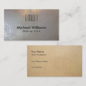 Elegante Profesional Piel Cocodrilo Reptil Plata Visitekaartje (Voorkant / Achterkant)