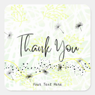 Elegante Professional Dank u Typografie Geel Vierkante Sticker