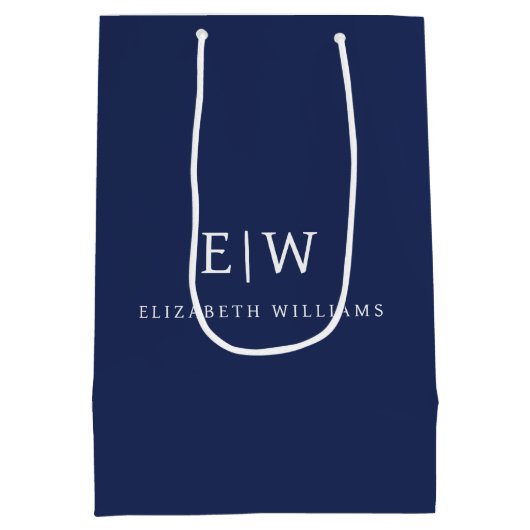 Elegante Professioneel Eenvoudig Monogram Minimali Medium Cadeauzakje (Achterkant)