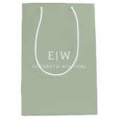 Elegante Professioneel Eenvoudig Monogram Minimali Medium Cadeauzakje (Voorkant)