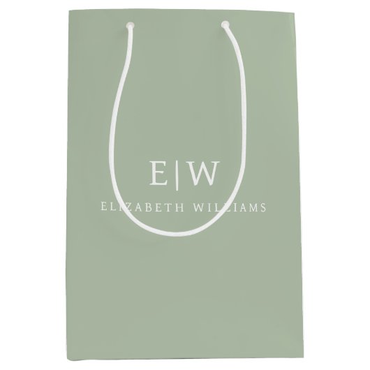 Elegante Professioneel Eenvoudig Monogram Minimali Medium Cadeauzakje (Voorkant)