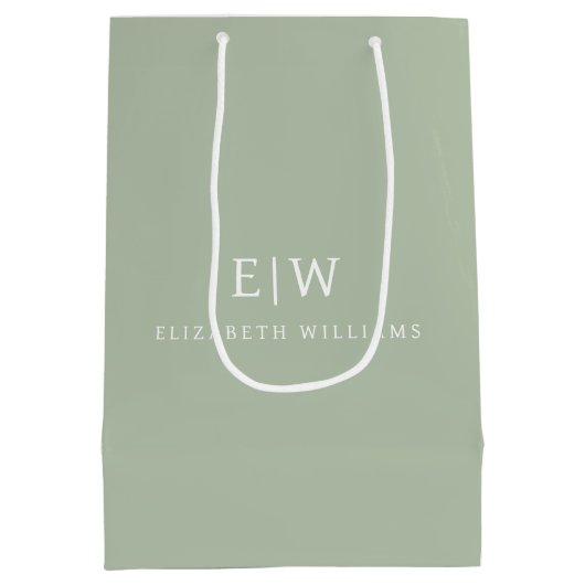Elegante Professioneel Eenvoudig Monogram Minimali Medium Cadeauzakje (Achterkant)