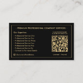 Elegante professioneel monogram schild kroon zwart visitekaartje (Achterkant)