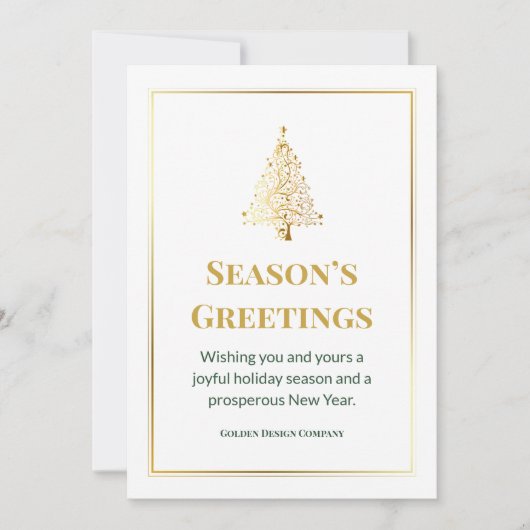 Elegante Professionele Aangepaste Logo Groene Kers Feestdagenkaart (Voorkant)