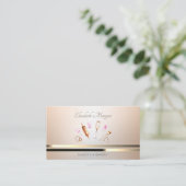 Elegante professionele bakkerijtools gouden strepe visitekaartje (Staand voorkant)