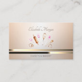Elegante professionele bakkerijtools gouden strepe visitekaartje (Voorkant)