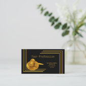 Elegante professionele beroep gouden hamer visitekaartje (Staand voorkant)