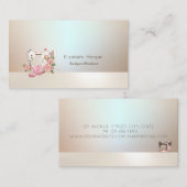 Elegante professionele bloemenwitte naaimachine visitekaartje (Voorkant / Achterkant)